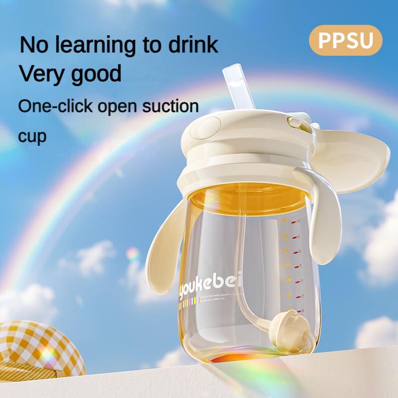 Bình Sữa Cho Em Bé Ống Hút, Chất Liệu PPSU, Thiết Kế Cầu Vồng, Thích Hợp Cho Trẻ Em, Cốc Uống Nước Học Tập, Chống Sặc, Chống Rò Rỉ, Cốc Cảm Biến Nhiệt Độ, Cốc Cho Em Bé