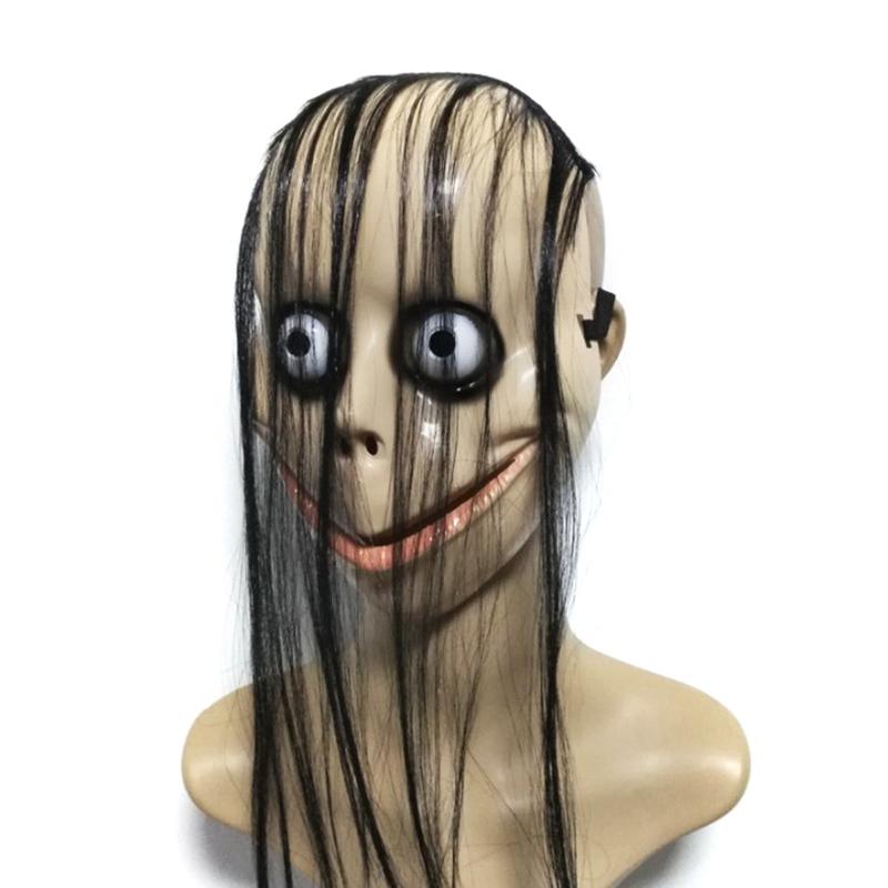 Product Introduction of Mặt Nạ MO MO Kinh Dị Halloween, Hàng Mới Về, Với Tóc Dài, Mặt Nạ Miệng Hình Chữ V, Với Tóc, Mặt Nạ Ma Nữ, Nhập Vai, Thích Hợp Để Hóa Trang, Mặt Nạ 8