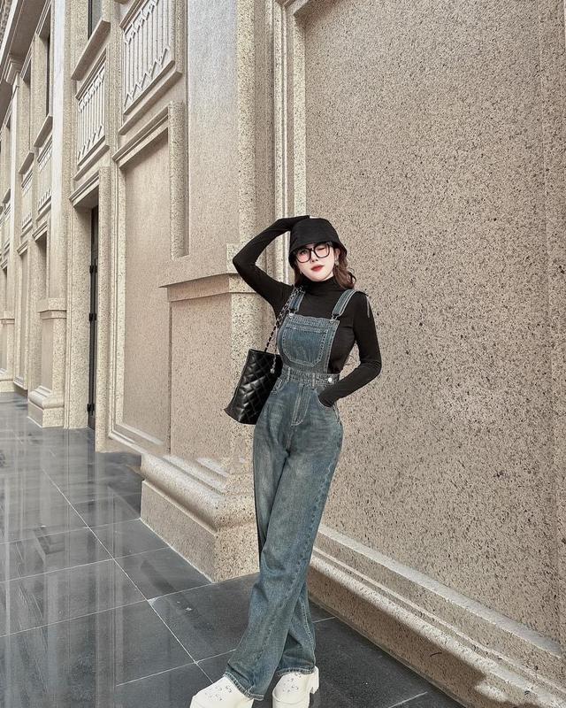 Quần yếm Jean dáng dài có Bigsize cho Nữ