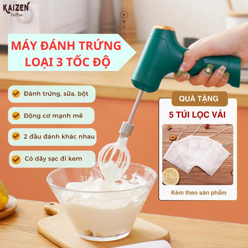 Máy Đánh Trứng Đánh Kem Cầm tay nhỏ gọn may danh tao cây kemmu oi máy đánh beater