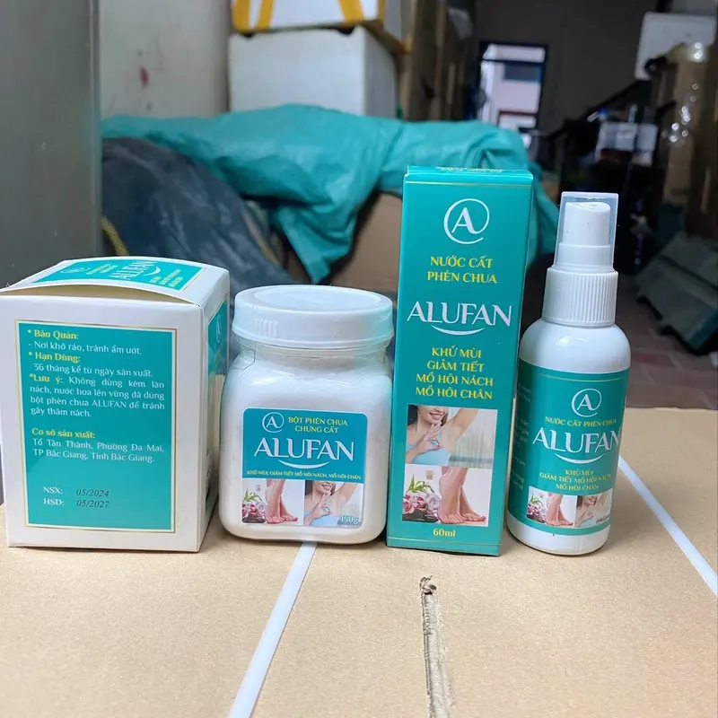 Bột Phèn Chua ALUFAN 150gr + 1 Nước Cất Phèn Chua ALUFAN 60ml Khử Hôi Nách Hôi Chân Nam Nữ 6