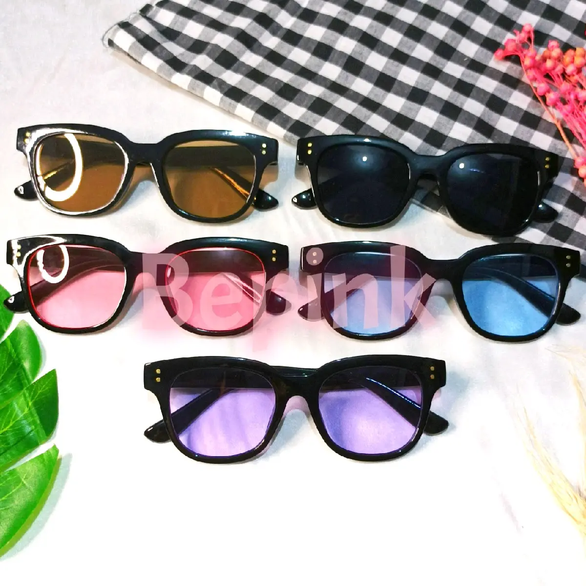 KACAMATA KOTAK CANDY COLOUR TITIK DUA (BEPINK JURAGAN)