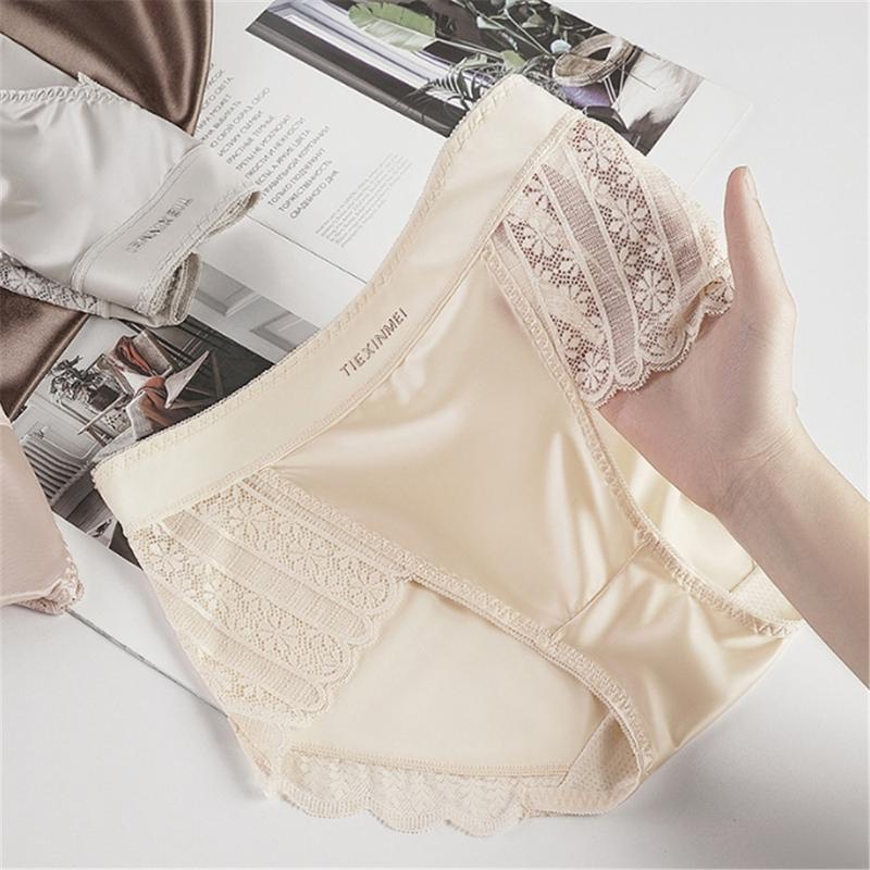Product Introduction of Đồ Lót Ren Không Đường May, Dành Cho Phụ Nữ, Giá Cả Phải Chăng, Ren Satin Sang Trọng, Cạp Cao Giữa, Thoáng Khí, Làm Bằng Lụa Lạnh Mùa Hè, Ngầu Và Thoải Mái, Thân Thiện Với Làn Da 19