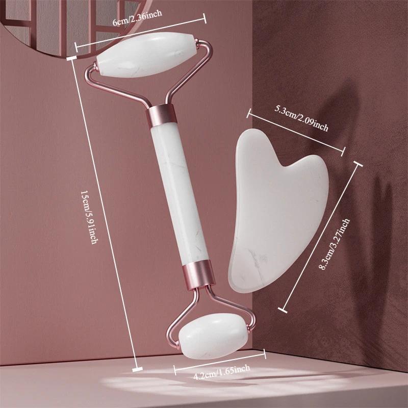 Con Lăn Massage Mặt, Bộ 2 Cái, Bảng Guasha, Dụng Cụ Cạo Resin, Dụng Cụ Xóa Nếp Nhăn, Con Lăn Mát Xa, Để Nâng Cơ Mặt, Dụng Cụ Chăm Sóc Da Bó Sát Cơ Thể 3
