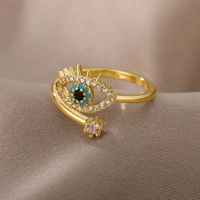 European and American Fashion Accessories Devil's Eye Blue Eye Open Ring Personalized Fashion Earrings