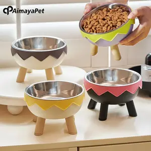 Mangkuk Hewan Peliharaan Berkaki Tinggi Kulit Telur/Mangkok Tempat Makan Minum Anjing Kucing Pet Bowl Stainless Steel