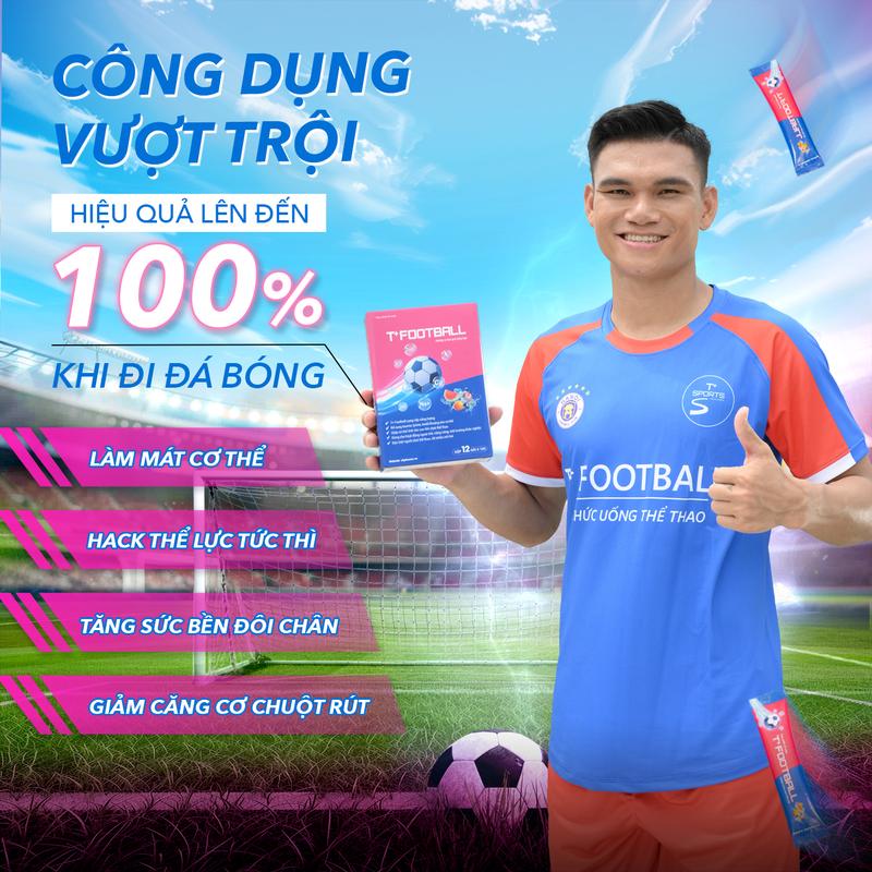 T+football- Thức uống thể thao chuyên nghiệp cho dân bóng đá - Bổ sung điện giải, bù nước và tăng thể lực 1