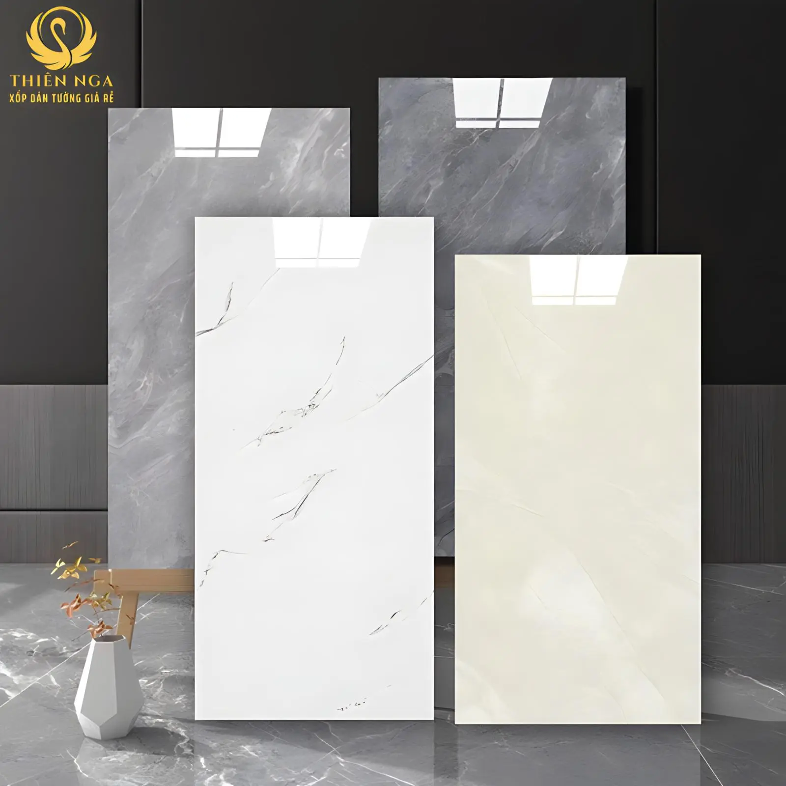 Combo 30 Tấm PVC vân đá, Kích thước 30x60 Sẵn keo dính Chống nước, chống nấm mốc, chống oxi hóa, Tiết kiệm chi phí