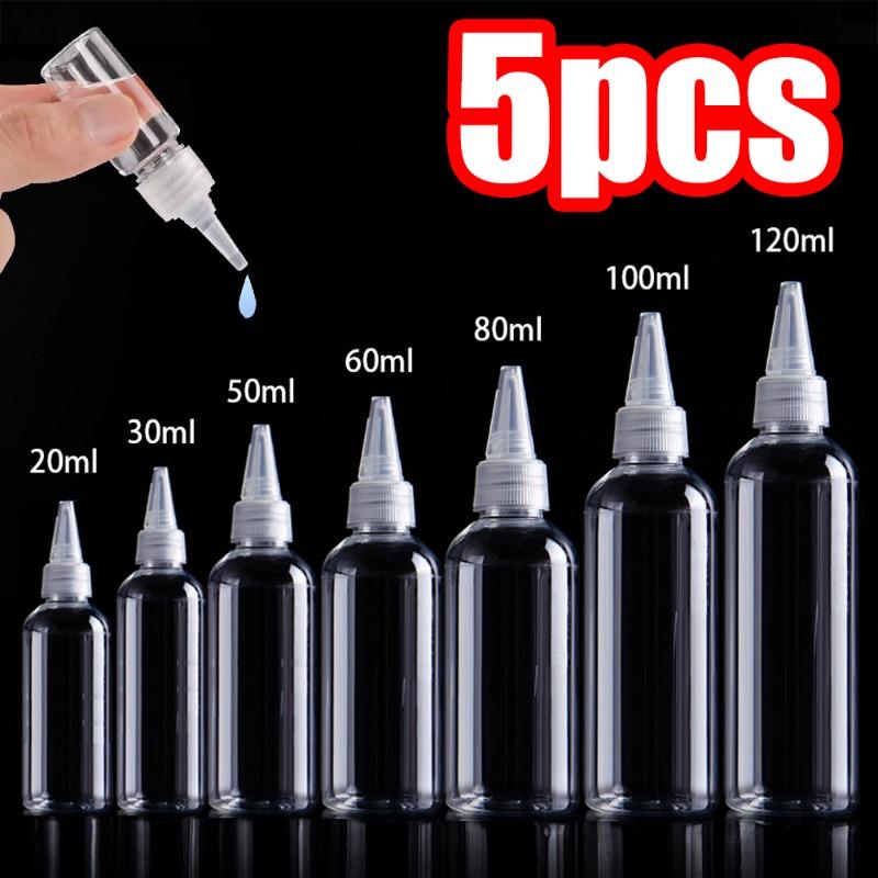 5pcs 20/120ml Empty Dropper Bottle Transparent Plastic Refillable ...