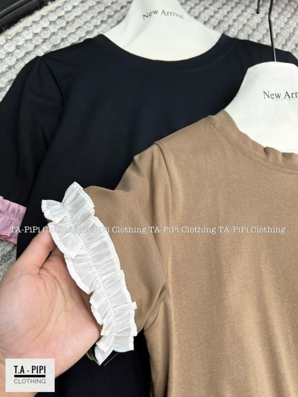 Product Introduction of [Minn.Studio] Váy babydoll chất Cotton tay ren phối chân Tơ Voan (bầu bon chen được)- Hàng chuẩn mẫu 15