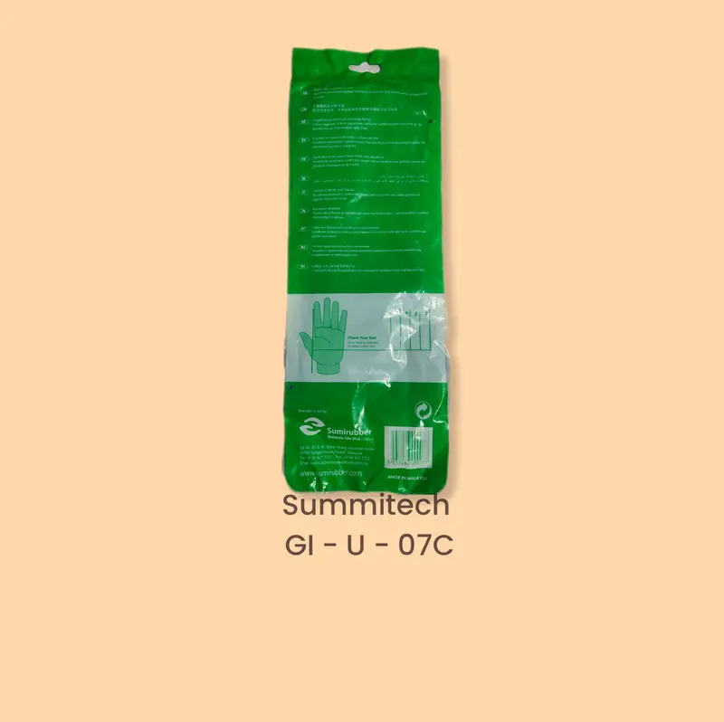 SARUNG TANGAN NITRILE RUBBER SUMMITECH TYPE GI-U-07C buah cleaning Lengan Panjang Rumah Tangga Minyak selop  tangan karet 5