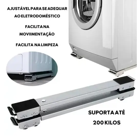 Suporte De Base Com Rodinha Para Geladeira Fogão E Máquina De Lavar Lousa Base Carrinho até 200kg Ajustável