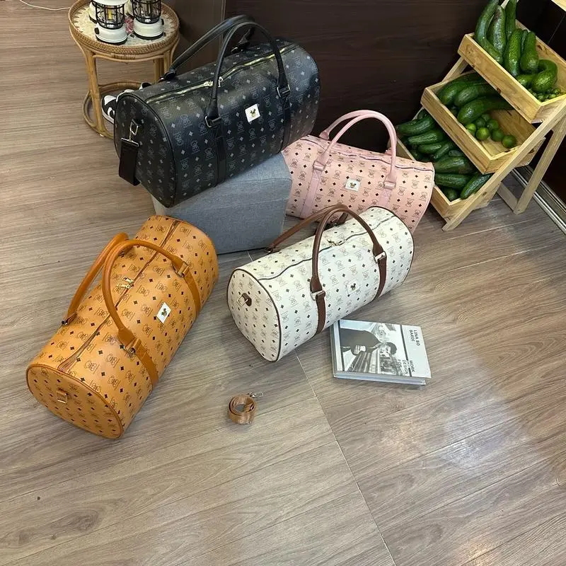 Túi trống du lịch cỡ lớn in hình gấu da pu cao cấp, chống thấm nước - BB store 2