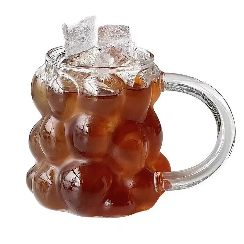 Transparent Grape Glass Coffee Cup, 1 Count Creative Fashion Design Drinking Bottle, Coffee Mug for Home Party Office Gifts