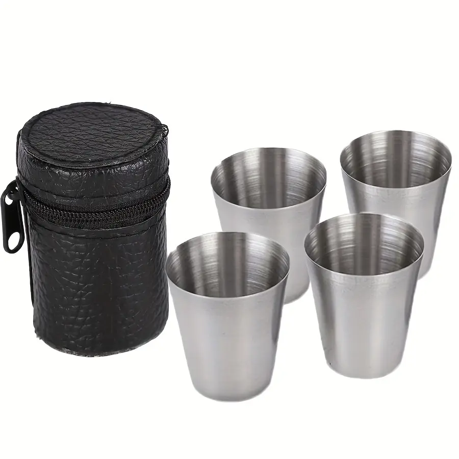 4 Pieces/1 Set Various Capacity Stainless Steel Pint Cups, Stackable ...
