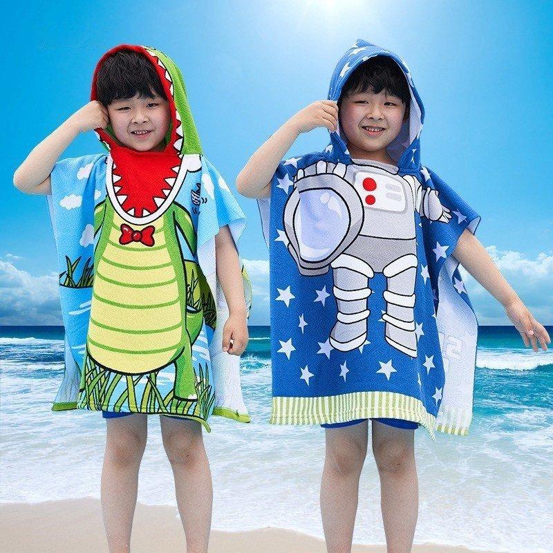  Khăn tắm cho bé khăn choàng tắm có mũ trùm đầu thấm nước tốt rất phù hợp cho bé đi bơi đi biển 