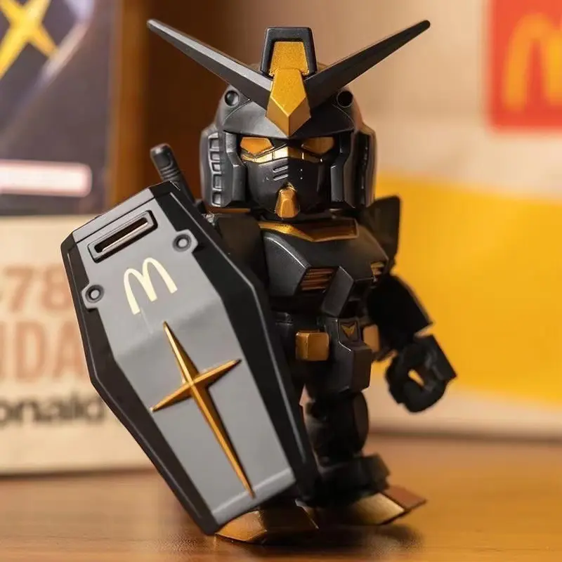 McDonald's Joint Name Gundam Doll, Angus Black Gold GANSO Display Box Toy, Transformers Model