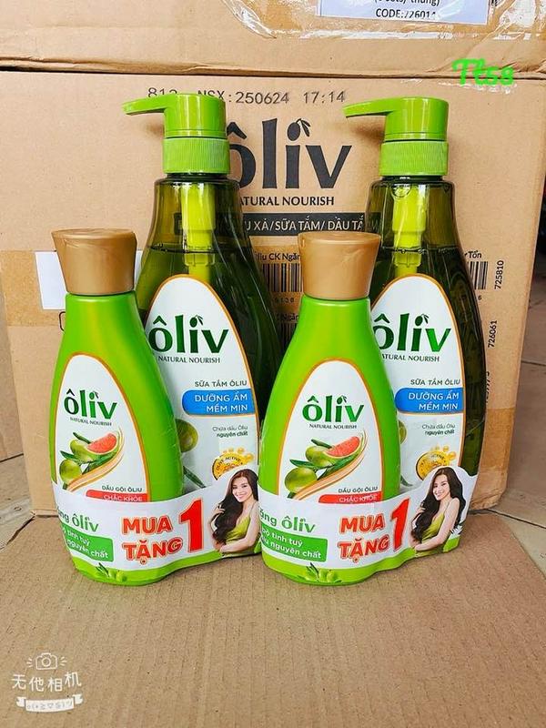 (Kèm hàng tặng) Sữa tắm/Dầu tắm Oliv Sáng Da, Mềm Mịn 650ml tặng kèm dầu gội 250ml