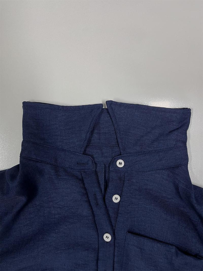Product Introduction of 【Plus Size】 Women's Solid Button Front Pocket Tee Dress, Casual Short Sleeve Collared Dress for Summer, Women's Clothing for Daily Wear 4