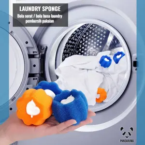 Laundry Sponge Ball / Bola Spons Mesin Cuci Pembersih Bulu Rambut Serat Pakaian