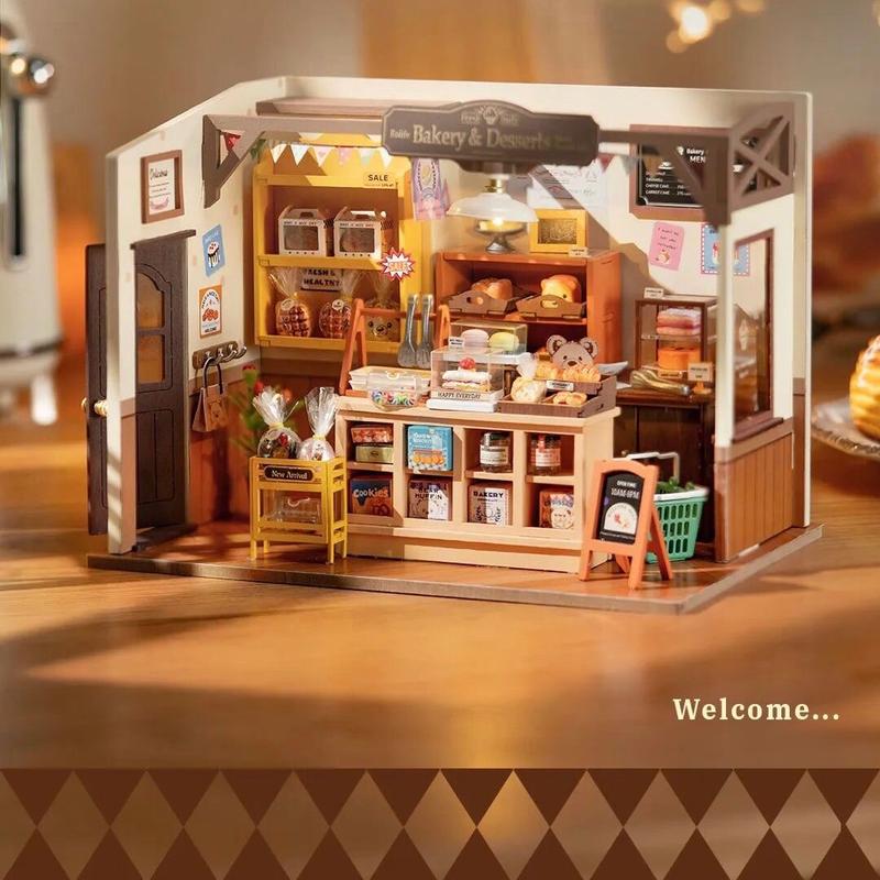 [Bản Tiếng Anh] Mô hình Tiệm Bánh nướng Nhà Búp bê ROBOTIME | Rolife Becka's Baking House DIY Miniature House Kit DG161 Toy Đồ Chơi