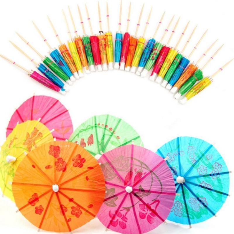 Disposable Cupcake Decoration, Disposable Umbrella Shape Fruit Sticks, Party Decoration Supplies for Home Kitchen Birthday Party 3