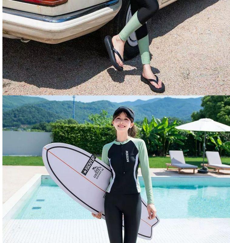 Product Introduction of [Alluer] Two-Piece Swimsuit for Women Long Sleeve Long Pants Sun Protection 2025 New Slimming Hot Spring Swimwear Jellyfish Suit Surfing Diving Suit mark  zuckerberg  blue  jumpsuit เอื้อย  ไหม  คน  ลาว 10