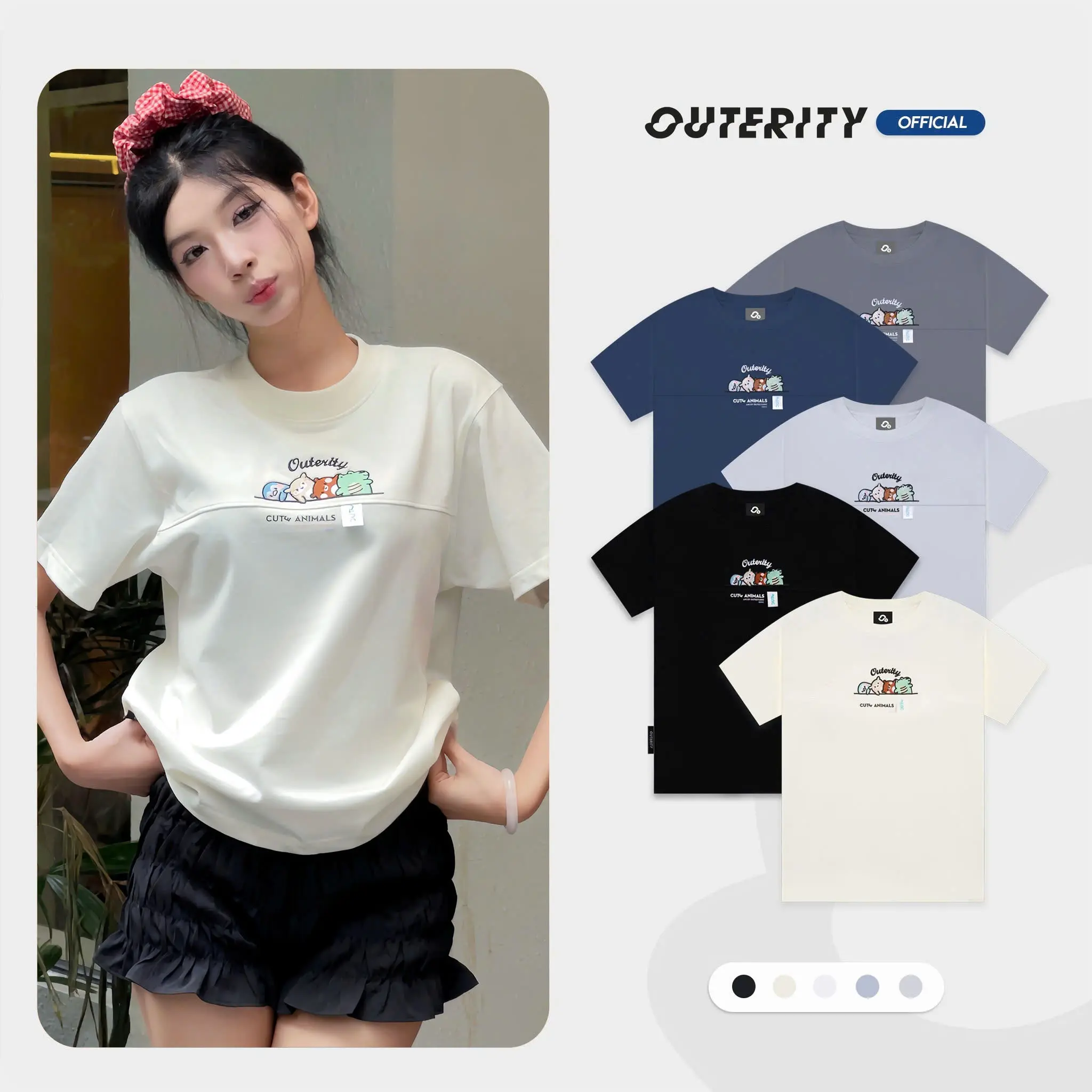 Áo Thun Baby Tee Outerity Animals / Unisex Local Brand 2024