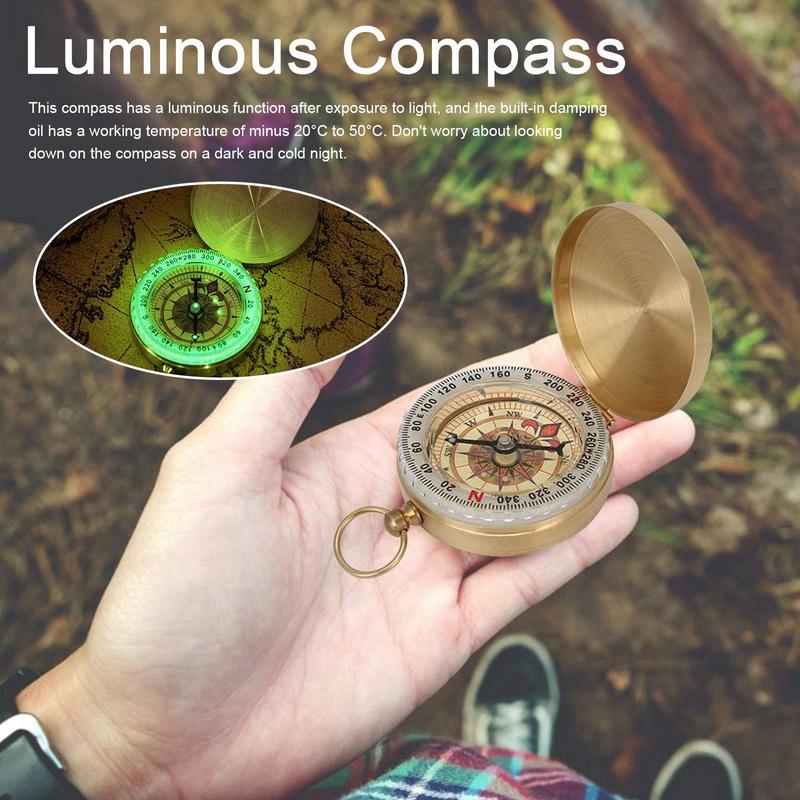 Camping Hiking Pocket Brass Golden Compass Portable Compass Outdoor Navigation Good Goods 0