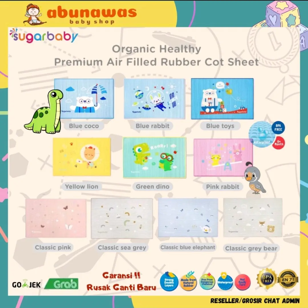 {FREE BUBBLE WRAP}Perlak Ompol Bayi Karet Sugar Baby / Perlak Bayi Sugar Baby Baru lahir