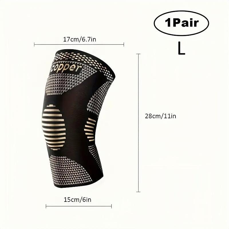 Copper Knee Pads, 1 Pair Breathable Knee Brace, Sports Knee Protector for Yoga, Lifting, Football, Basketball, Running, Gym, Workout 2