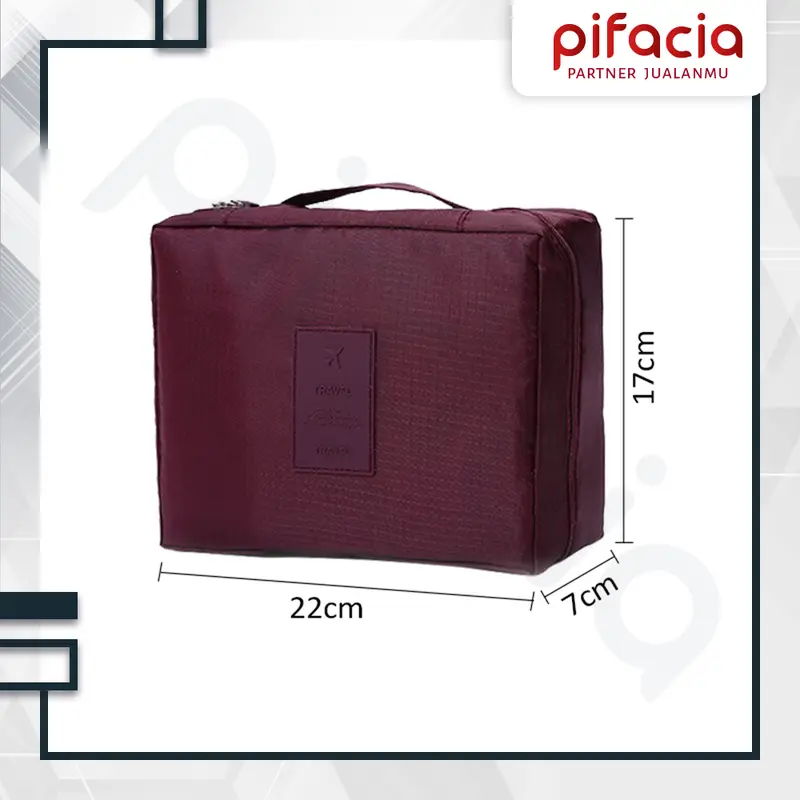 PIFACIA Cosmetic Bag POLOS Tas Kosmetik Travel Bag Multifungsi 4
