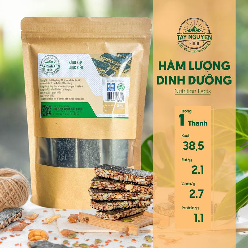 Bánh kẹp rong biển không đường Tây Nguyên Food - Việt Nam 100g, 200g