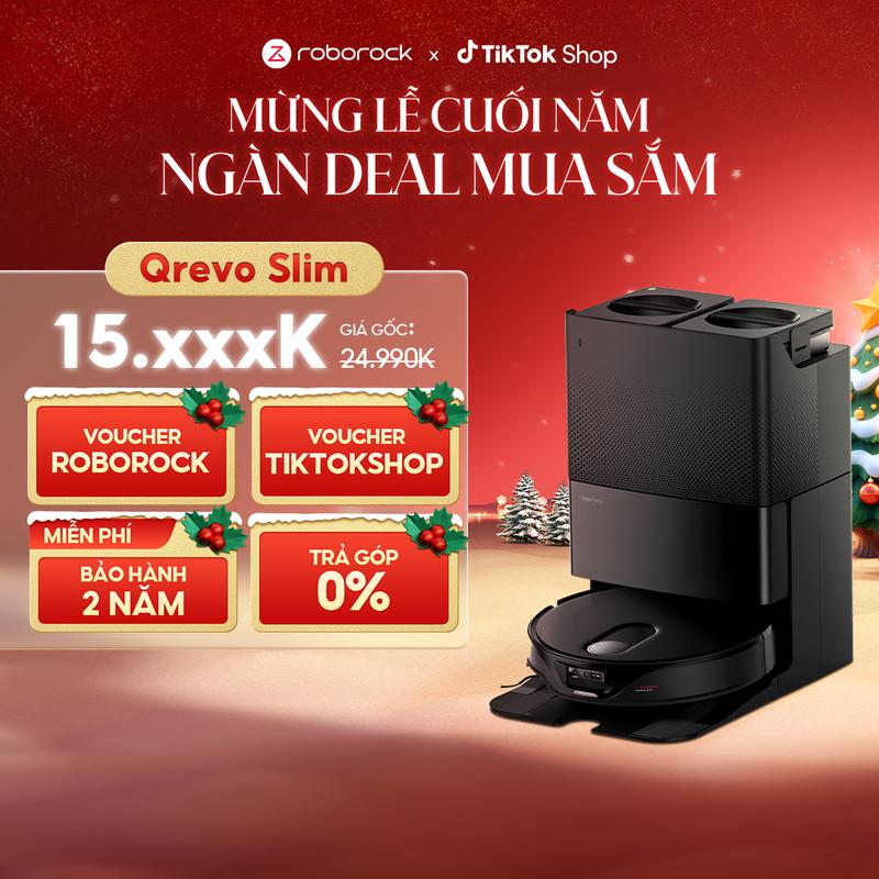  Roborock Qrevo Slim robot hút bụi lau nhà | Siêu mỏng chỉ 8.2cm | Trang bị nhận diện AI | Tự động giặt giẻ sấy nóng | Bảo hành 24 tháng 