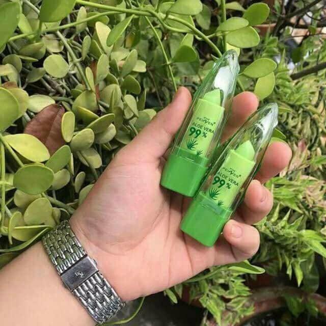  Son dưỡng môi nha đam thiên nhiên ALOE VERA - Son dưỡng môi có màu 99% chiết xuất nha đam 