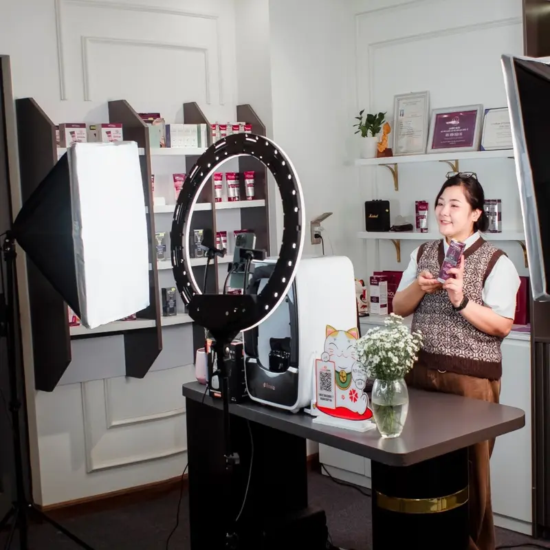 Bộ đèn trợ sáng studio chụp ảnh, quay phim, Livestream, quay phim chuyên nghiệp, Đèn Softbox chữ nhật hắt sáng 3 chế độ màu chuẩn studio, công suất 100W 4