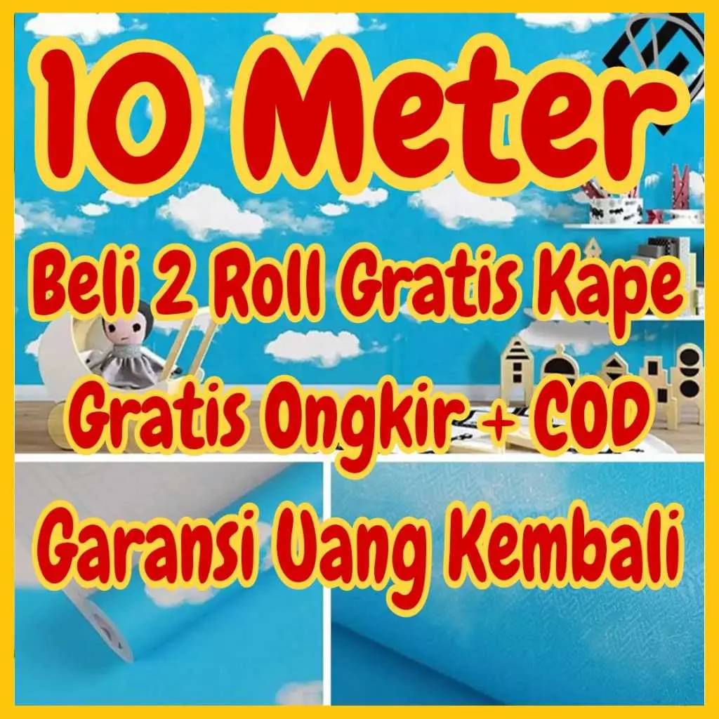 Wallpaper Dinding 10 m 10 meter 45 cm x 10 m MOTIF KARAKTER ANAK