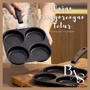 [BAS] Wajan Penggorengan Telur / Cetakan Telur Ceplok Teflon Telur 4 Lobang Anti Lengket