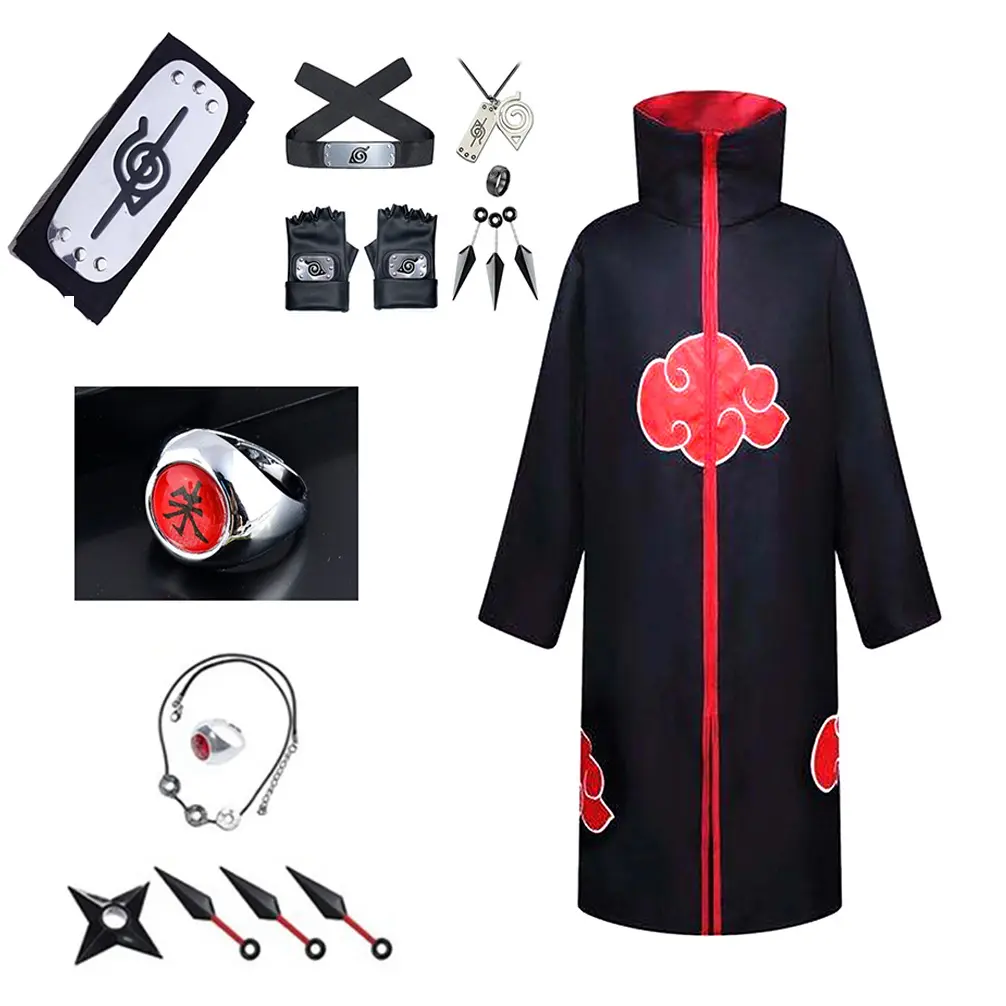 Naruto Cloak Xiao Organization Robe Anime Merchandise Accessories Men's and Women's Halloween Embroidered Clothing
