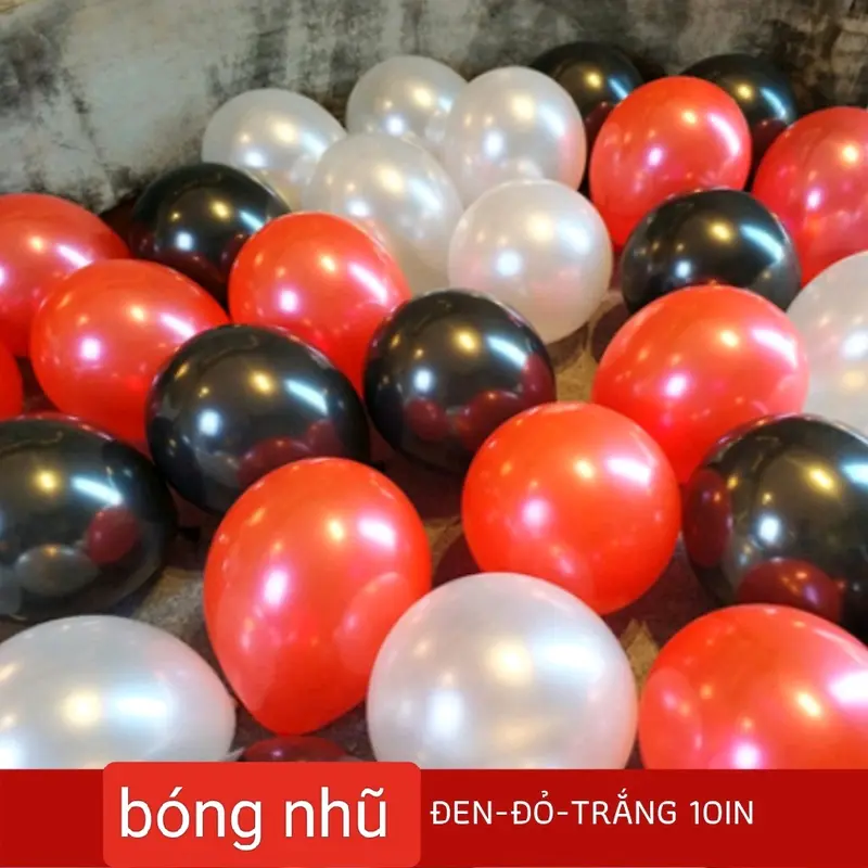 Set 50 bóng cao su nhũ mix màu size 10 inch ( 25cm) bong  bóng 3