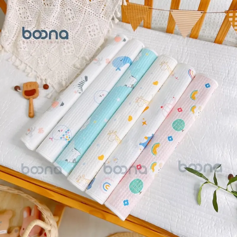 Tấm Lót Chống Thấm BOONA Bề Mặt Organic Siêu Mềm Mịn Và Thoáng Khí Lót Chống Thấm Cho Bé 50x70cm