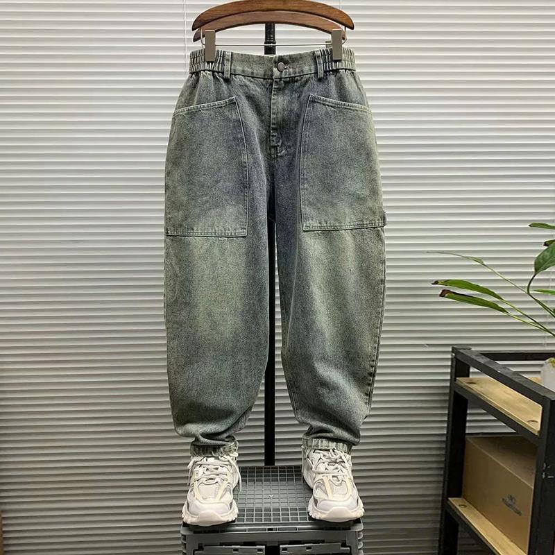 Quần Form Baggy Dáng Rộng, Quần Jean Cạp Chun Ống Suông Trẻ Trung Hot 2024 - Jean2205