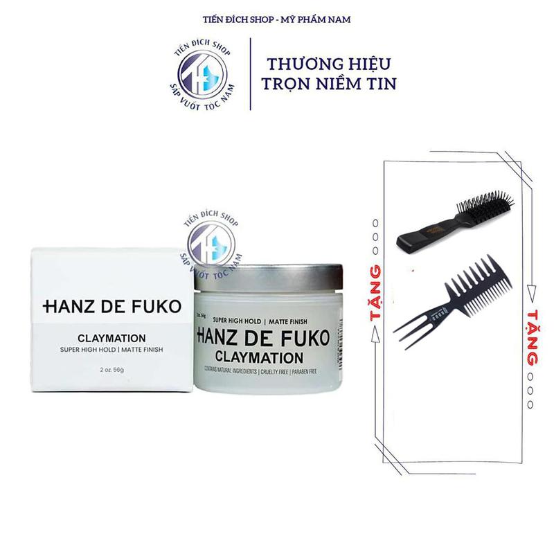 [CHÍNH HÃNG] Sáp vuốt tóc nam HANZ DE FUKO CLAYMATION cao cấp USA 56gr + Tặng kèm lược bán nguyệt chaoba hoặc lược texture Chăm Sóc Tóc Dưỡng Tóc
