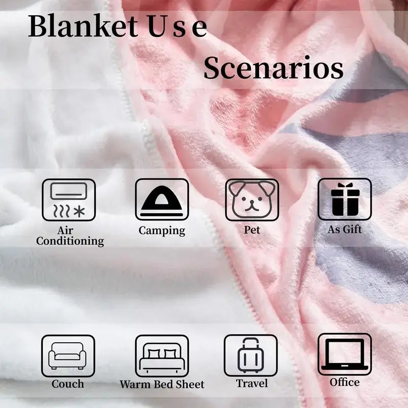 Butterfly & Moon Pattern Blanket, 1 Count Soft Comfortable Warm Throw, Air-conditioned Room Blanket, Warm Nap Blanket for Home & Office 8