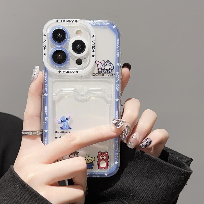 Product Introduction of Cartoon Lovely Stitch Winnie Toy Story Mobile Phone Case with Card Bag For iPhone 15 Pro Max 14 Pro Max 14 15 Plus 13 Pro Max Soft Phone Back Cover for iPhone 12 Pro Max 11 Pro Max XR XS Max 7 8 Plus Back Shell​​​​​​​ 22