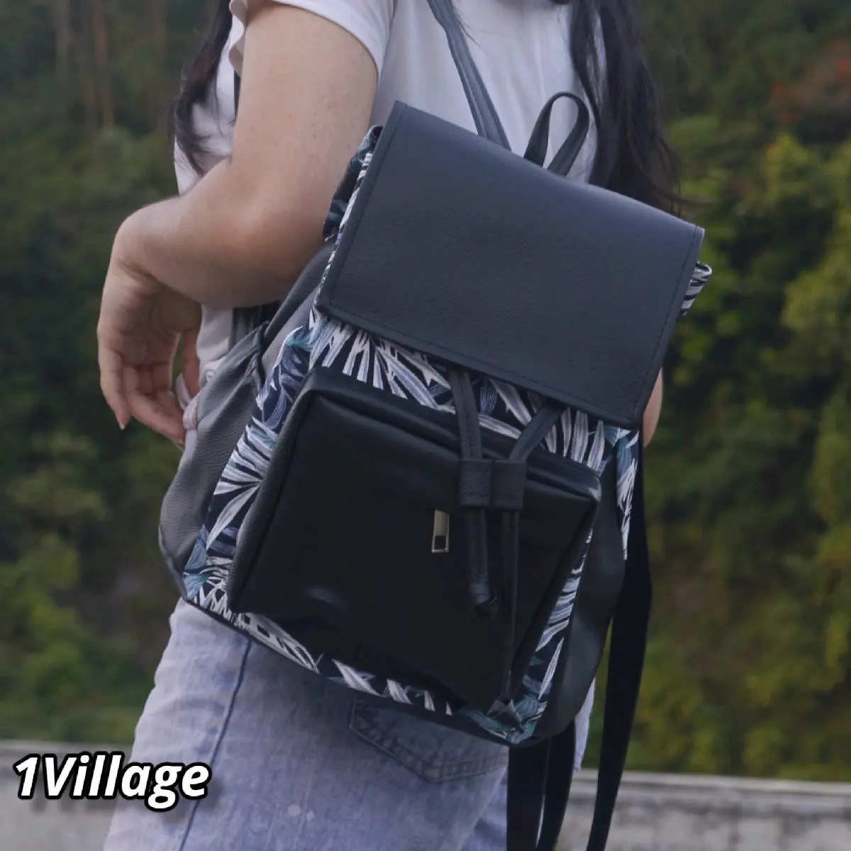 Backpack Tas Ransel Tali Wanita /Tas Gendong Sekolah Tas Ransel Kombinasi Kanvas Sintetis Lulu Ransel