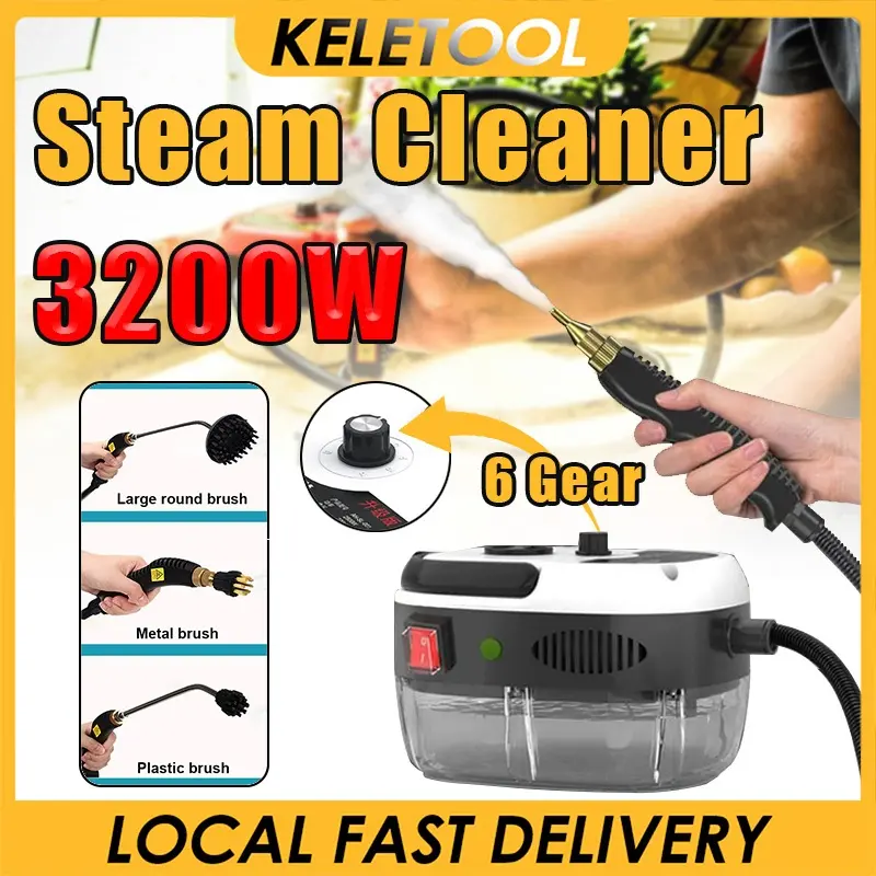 3500W Handheld High Temperature Pressure Steam Cleaner Electric Steaming Cleaner Machine Portable Cleaning Machine Suitable for Car Sofa Carpet Kitchen