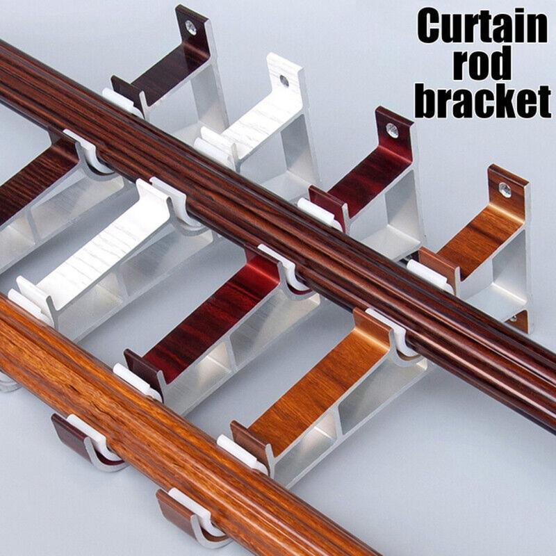 For Wall Home Decor Curtain Accessorie Double Curtain Rod Bracket Window Hardware Holder Hang Curtain Rod Holders Metal Double Rod Bracket 1