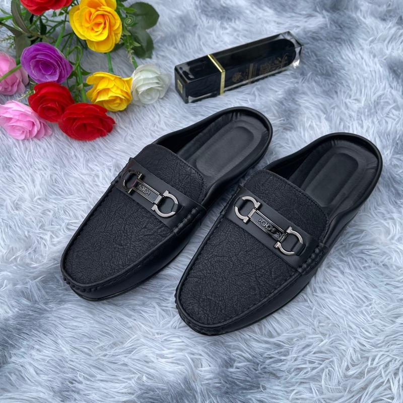 Giày Sục Nam Da Đen Cao Cấp Khóa Kim Loại Sang Trọng Êm Chân Chống Trượt Đi Là Sang k7