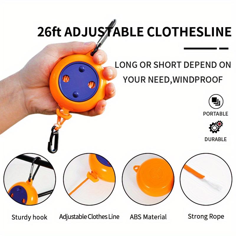 Product Introduction of Portable Clothes Drying Line for Camping and Travel - Lightweight and Compact with 12 Clothespins Included Anti slip clothes drying rack, hotel indoor retractable non perforated clothes drying rope Accessory Laundry 3